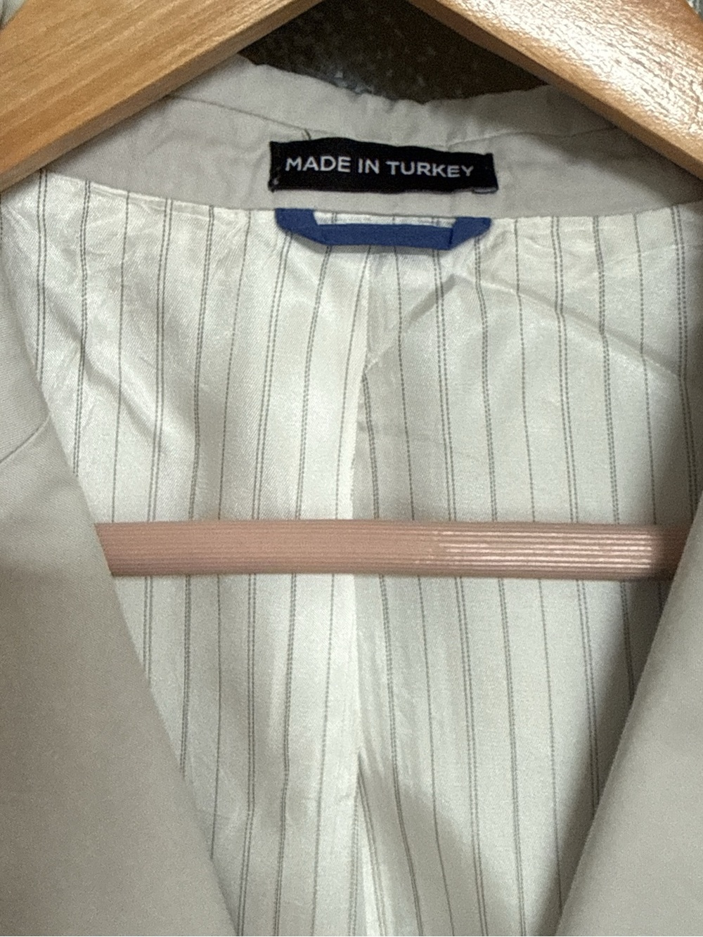 Saks Fifth Avenue 611 Men’s 42 Beige Cotton Blazer Sport Coat Made Turkey